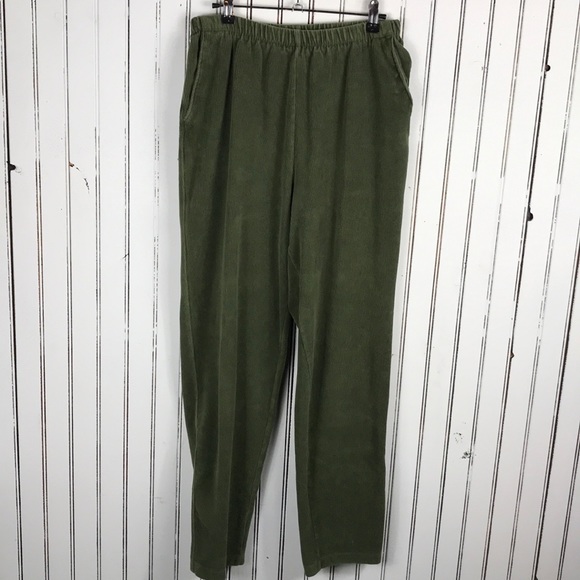 Vintage 80s-90'S LANDS'END corduroy pants, made in the USA, men's size W34. unclear Emerald green Vintage Second Hand